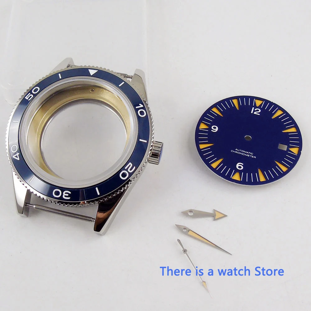 

41mm Ceramic Bezel Men's 316 SS Watch Case dial hands fit Miyota 8205/8215,ETA 2836,DG2813/3804 mechanical Wristwatch waterproof