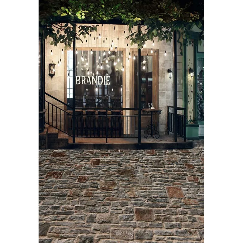 

MEHOFOTO Vinyl Photography Background Coffee Shop Window Outside Computer Printed Wedding Backdrops for Photo Studio CM-6561