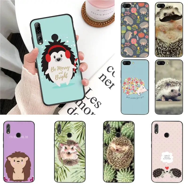 

YNDFCNB Cute hedgehog Bling Cute Phone Case For Huawei Honor 8X 9 10 20 Lite 7A 7C 10i 9X play 8C 9XPro