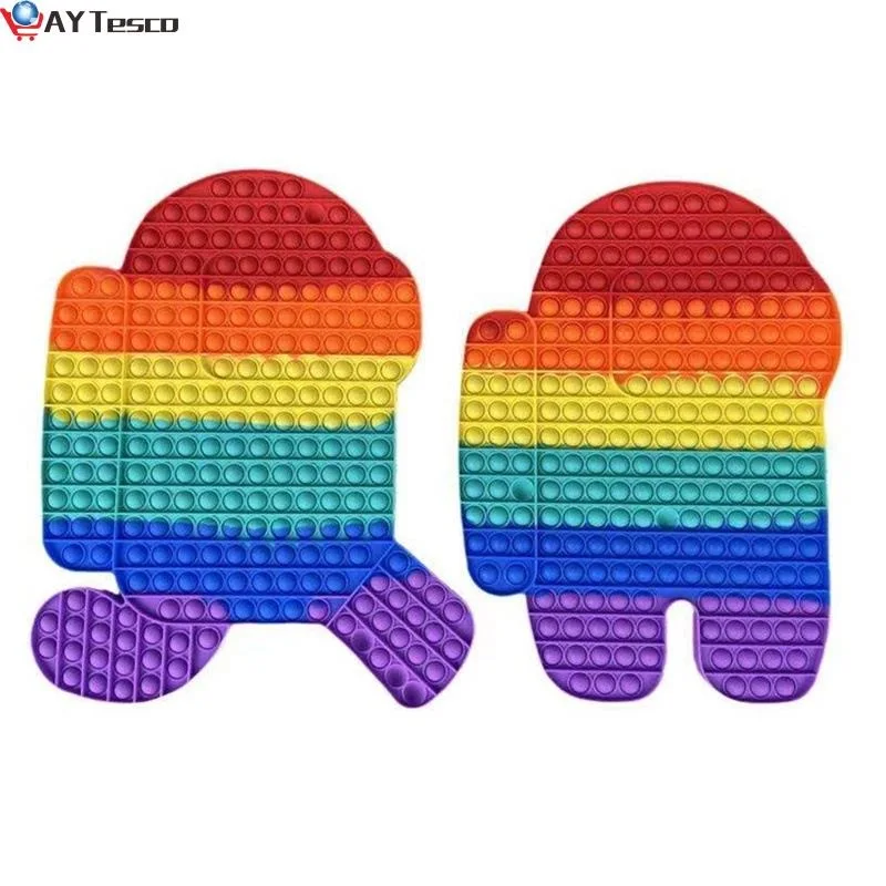 

Ppoprts 40cm Big Size XXL Grand Giant Rainbow Simple Dimple Fidget Toys Poplt Amonged US Spinner Anti Stress Relief Hand