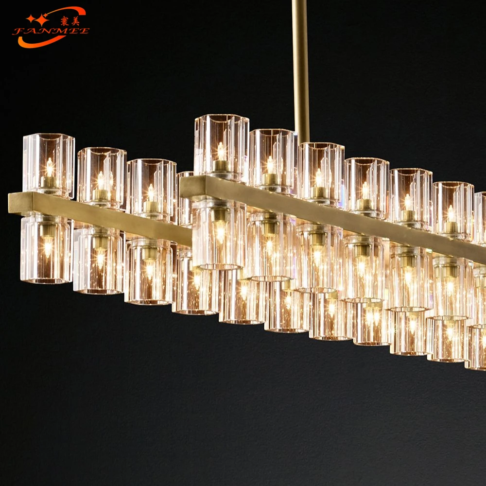 Arcachon Linear Chandelier Lighting Retro Crystal Pendant Hanging Light For Living Room Restaurant | Освещение