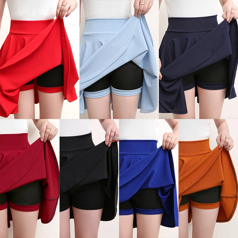 

Plus Size S-4XL Shorts Skirts Womens 2021 Summer Sun School High Waist Korean Mini Aesthetic Pleated Skirt Female