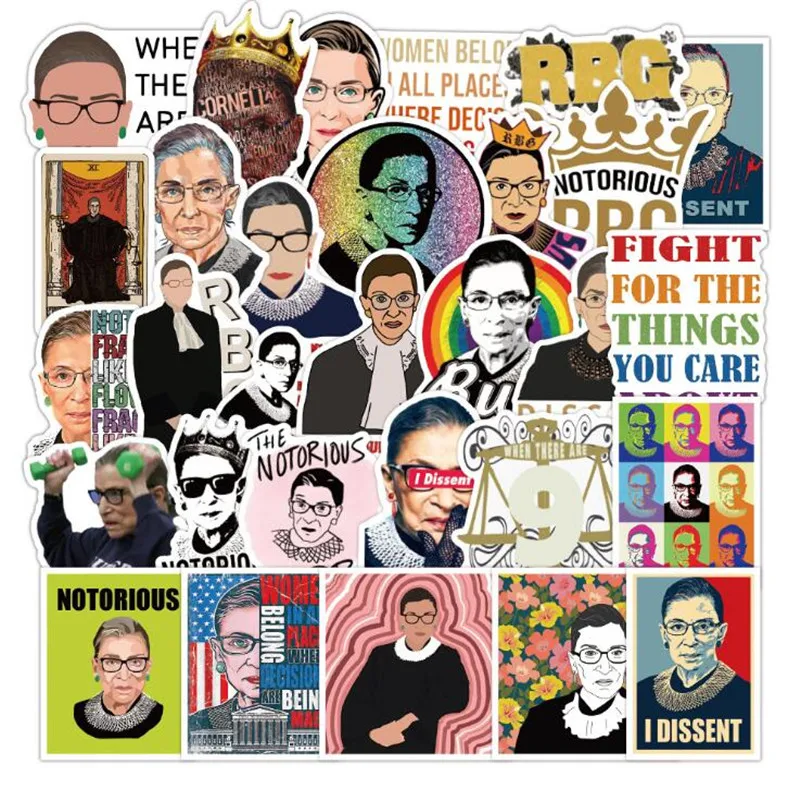 

10/30/50 PCS Judge Ginsberg Lawyer Europe And America Graffiti Laptop Skateboard Guitar Waterproof Stickers Wholesale