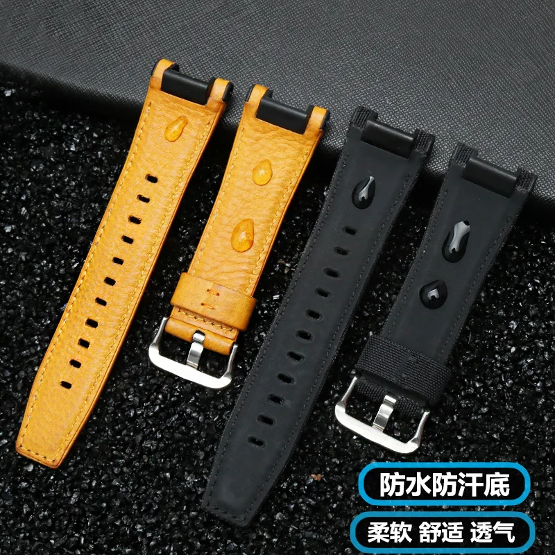 26x14mm Watch Accessories Band FOR Casio GST-W120L / S120 / W130L / S100 / S110 watch bracelet Nylon & Leather Watch Strap Belt