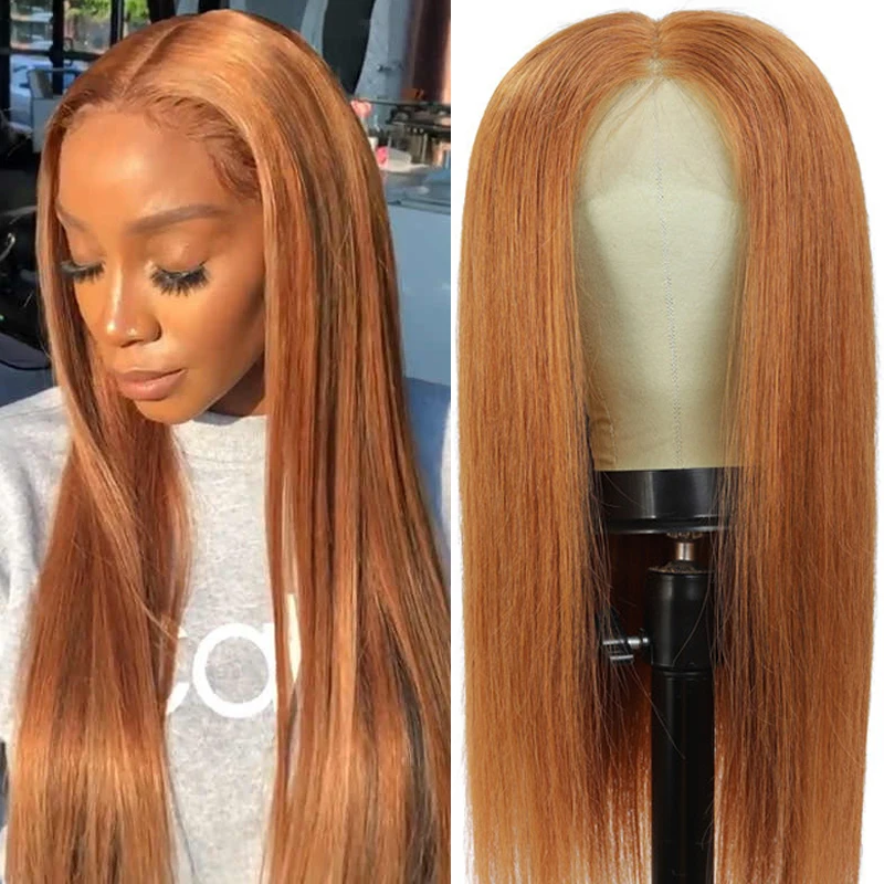 Brazilian Straight Lace Front Human Hair Wigs Pre Plucked 13x4 Lace Wigs For Black Women 30 Brown Remy Human Hair Wig 150%