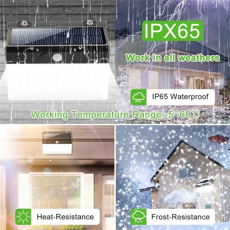 

206LED Solar Powered PIR Motion Sensor Outdoor Garden Light Security Flood Lamp