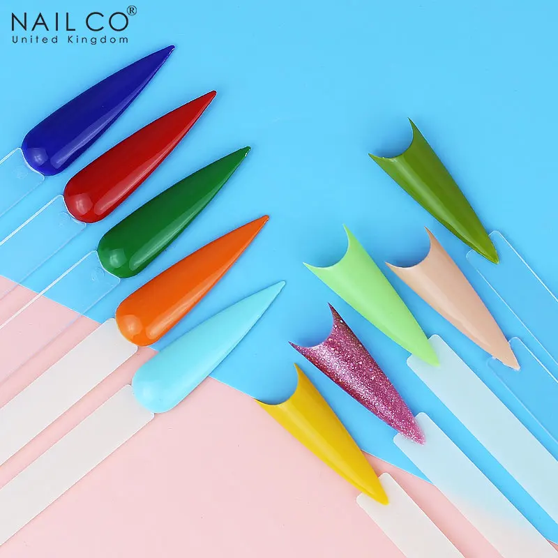 NAILCO 50pcs/set Color Tips Fake Nail Art Polish Full Cover Luxury Gel Press On Nails Varnish Colors Showing Chart Tool - купить по