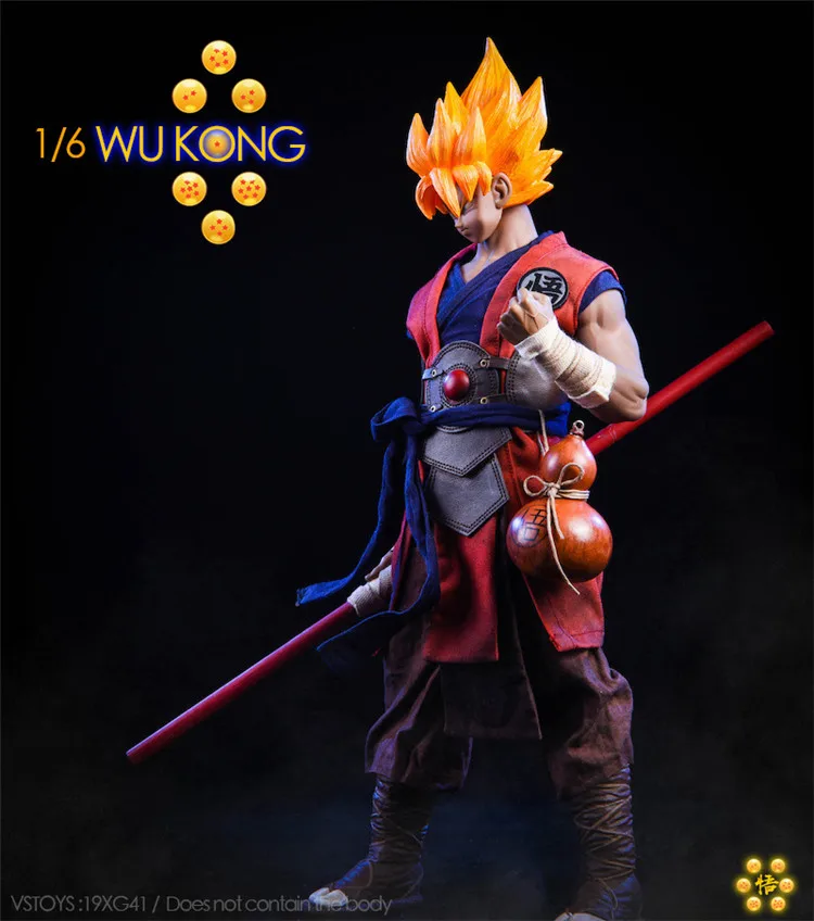 Коллекционная 19XG41 1/6 японский аниме Dragon Ball WU KONG Head& Clothes аксессуар прямой/Strabismus Eyes версия для фанатов