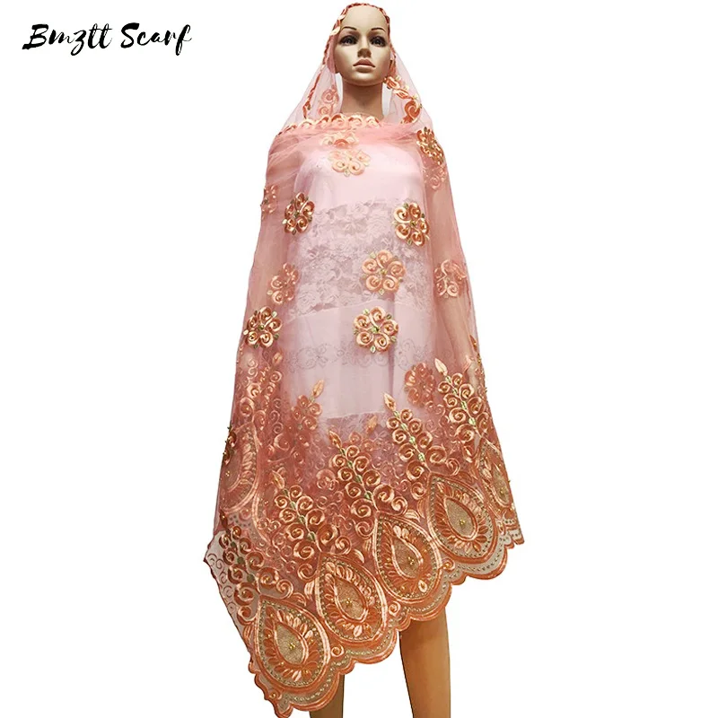 Новые африканские женские шарфы большой шарф с вышивкой бисером размер из тюли