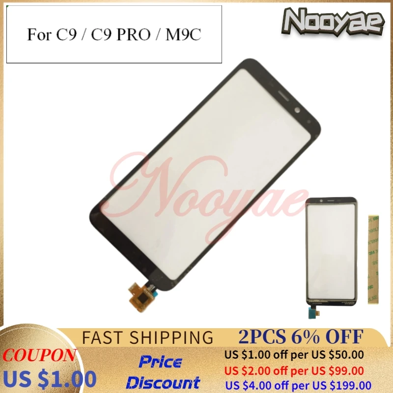 

5.45" Black Sensor Lens For Meizu C9 / C9 pro / M9C Touch Screen Digitizer Front Glass Panel HD Protector Protect Film .