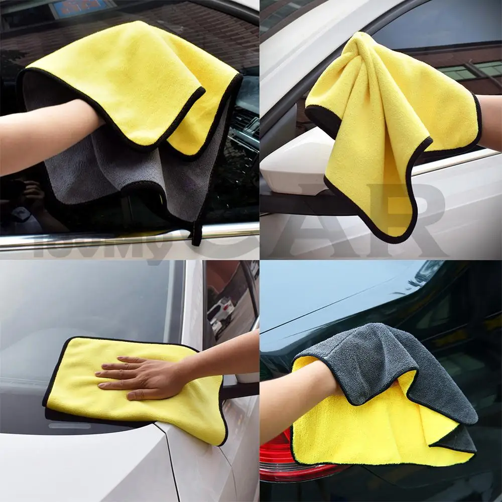 

Auto Care Wash Tools 800gsm Polishes Paint Cleaner Thick Plush Microfiber Car Cleaning Microfibre Wax Polishing Detail Detailing