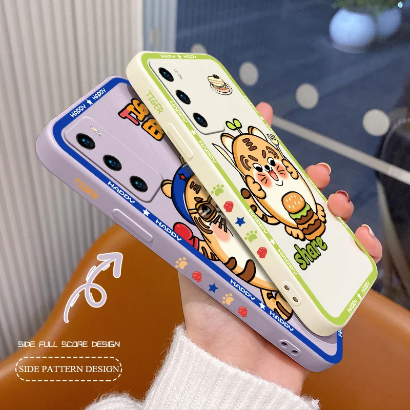 

Eating Tiger Liquid Silicone Case For Huawei P40 P50 P30 P20 Pro Lite Mate 40 30 20 Pro Lite Nova 5t Y7A Soft Phone Cover Case