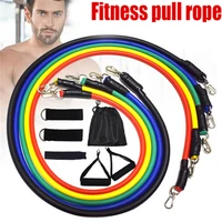 11 pcsset latex resistance bands crossfit training exercise yoga tubes pull roperubber expander elastic bands fitness with bag