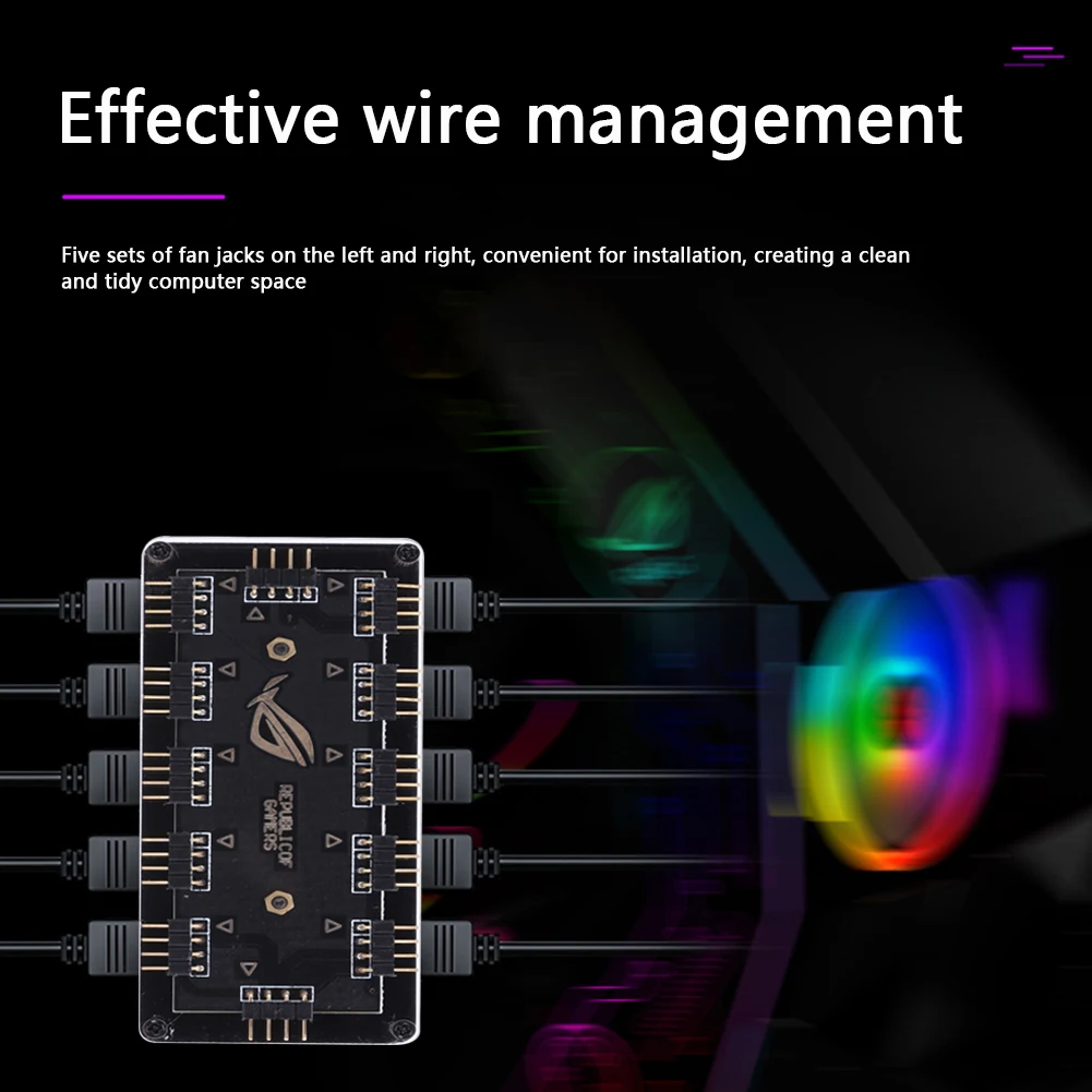 12V 4 контактный 10 Порты Классическая цветная (RGB) хаб настольное 1 материнская