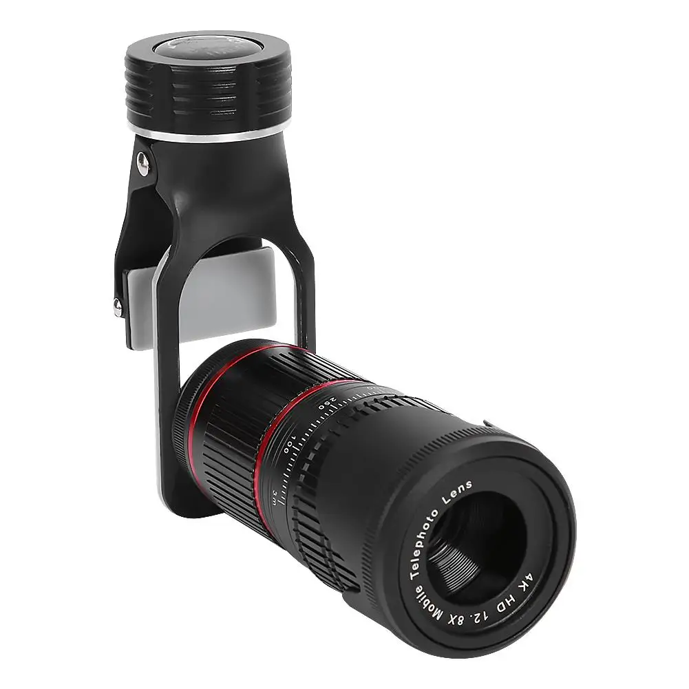 

12.8X Telescope Telephoto Wide Angle Macro Fisheye Dual Tone Without Dark Angle Universal 4 in 1 Lens Set 170X108X50mm