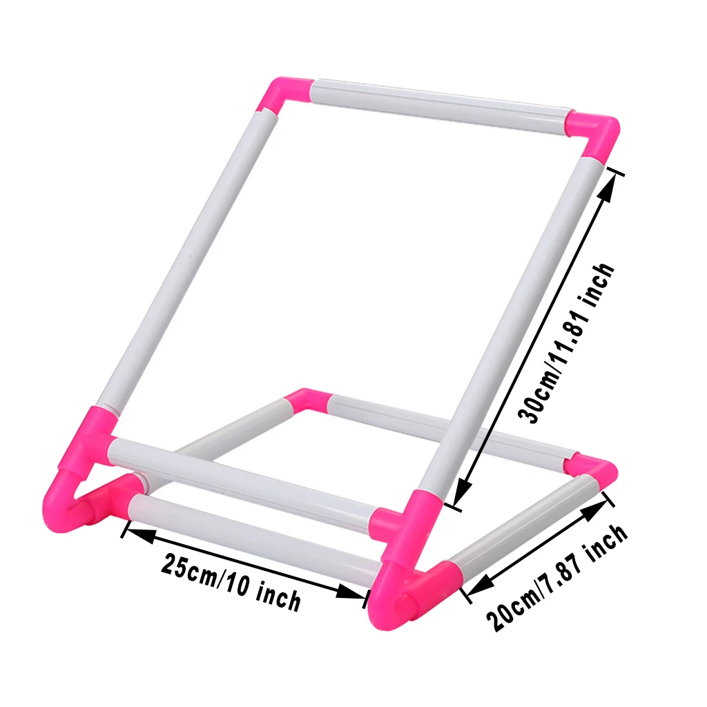 

Cross Stitch Frame Portable Handheld Square Embroidery Hoop Cross Stitch Rack Stand Easy to Assemble