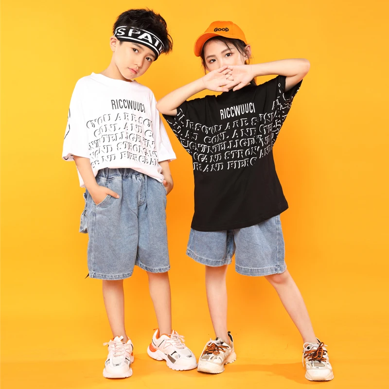 Детская одежда в стиле хип хоп свободного покроя джинсовые брюки для девочек и