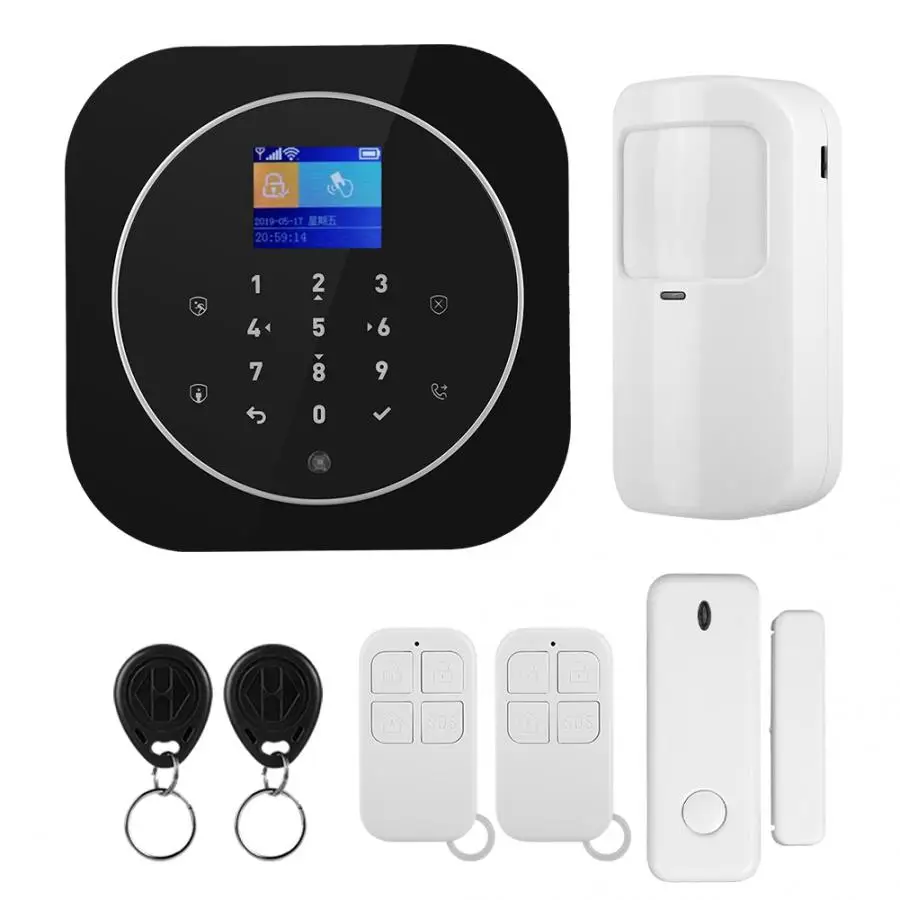 Комплекты систем сигнализации 100 дюйма TFT Wi Fi GSM беспроводная домашняя охранная