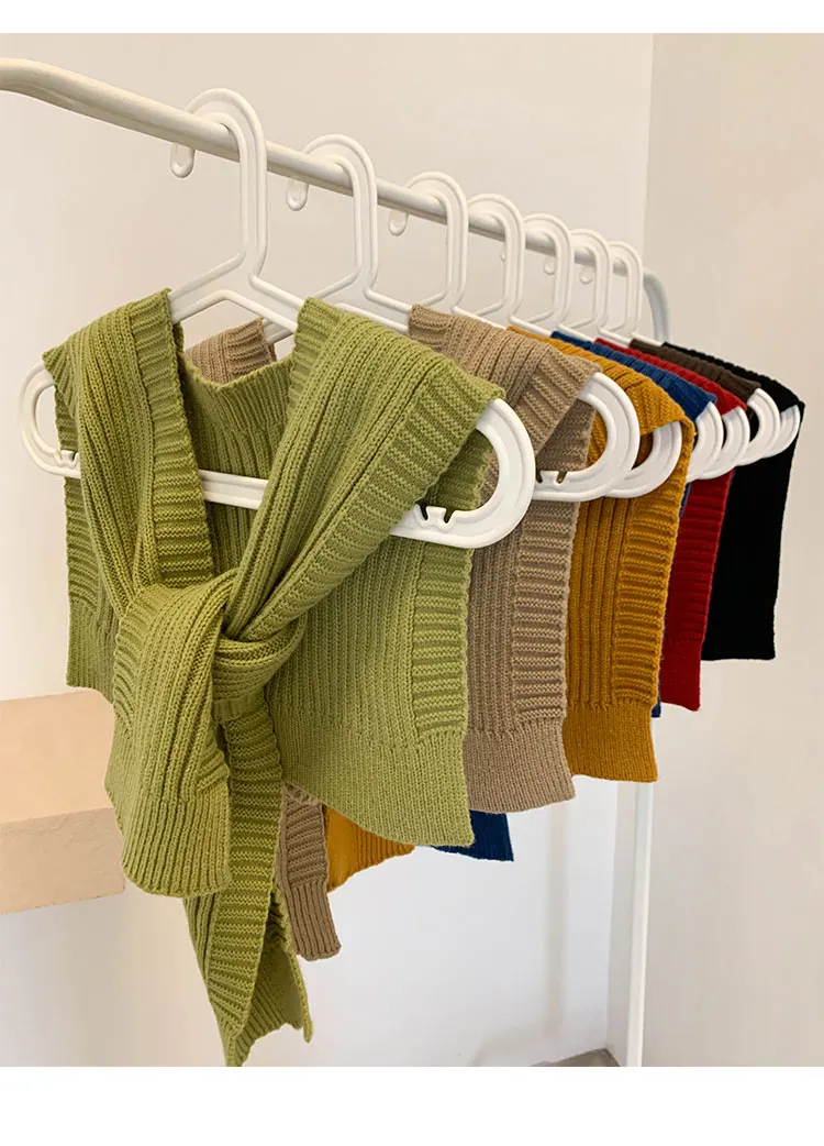 

7 colors 2020 autumn winter knitted scarf korean style women Pashmina female Soild Color soft fashion scarf female(X1652