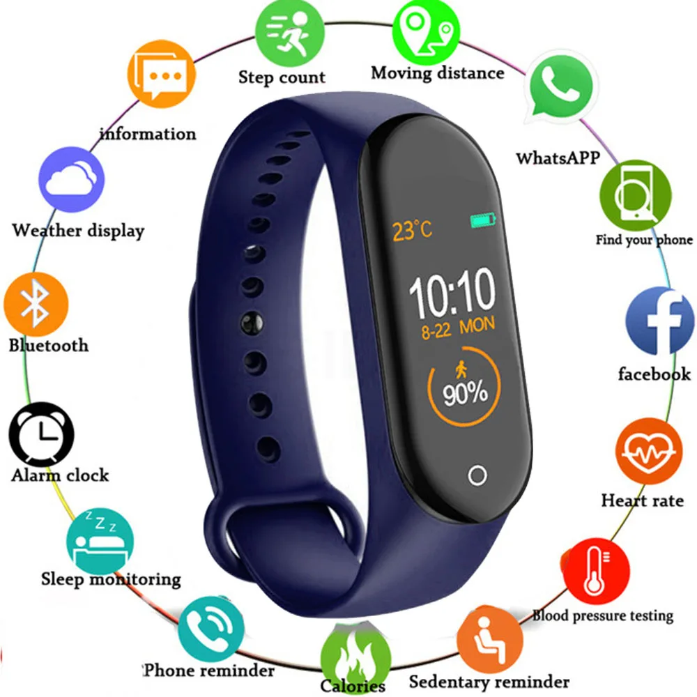 Новинка 2019 смарт браслет M4 фитнес трекер монитор сердечного ритма активности для