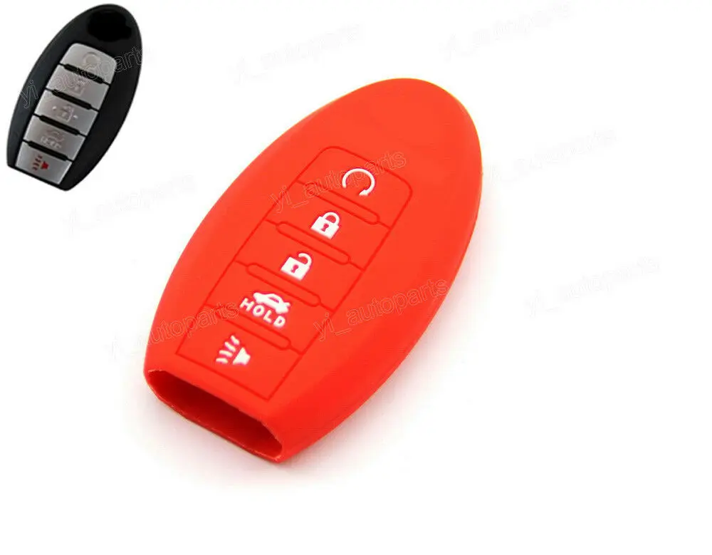 Red Silicone Case Cover Fit For Infiniti Remote Smart Key 5 Button QX60 QX80 KR5S180144014 7812D-S180014 285E33JA5A 285E39NA5A | Автомобили