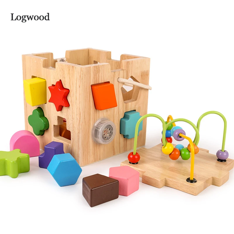 Классический деревянный кубик для сортировки фигуры музыкальный блок формы