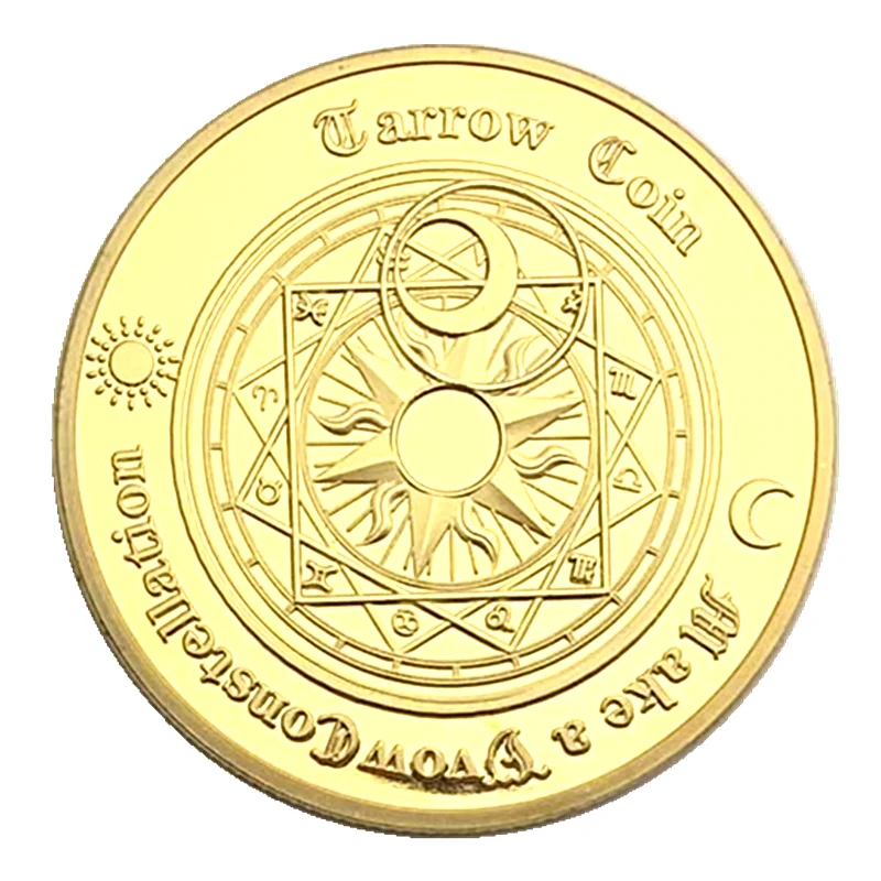 Таро на удачу золотая монета искусство металлическое ремесло гадание солнце