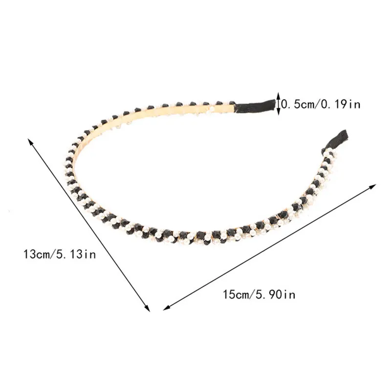 

Crystal Pearl Cross Hair Hoop Shiny Luxury Hair Accessories Baroque Style Headbands Handmade Elegant Head Hoop Hair Decor