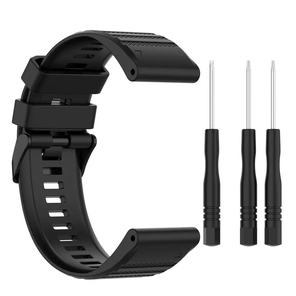

Ремешок для часов с точной пробивкой разноцветный для Garmin Fenix 6X Регулируемый силиконовый браслет Прочный ремешок для часов с защитой от пот...