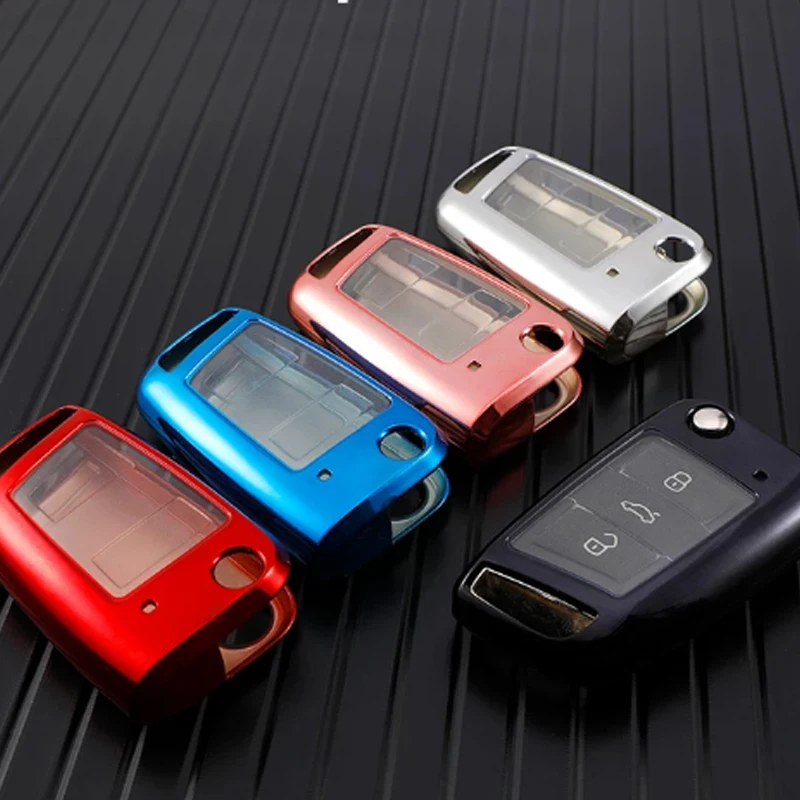 

Мягкий ТПУ чехол для автомобильного ключа для Volkswagen VW Golf 7 Mk7 Seat Ibiza Leon FR 2 Altea Aztec For Skoda Octavia A7