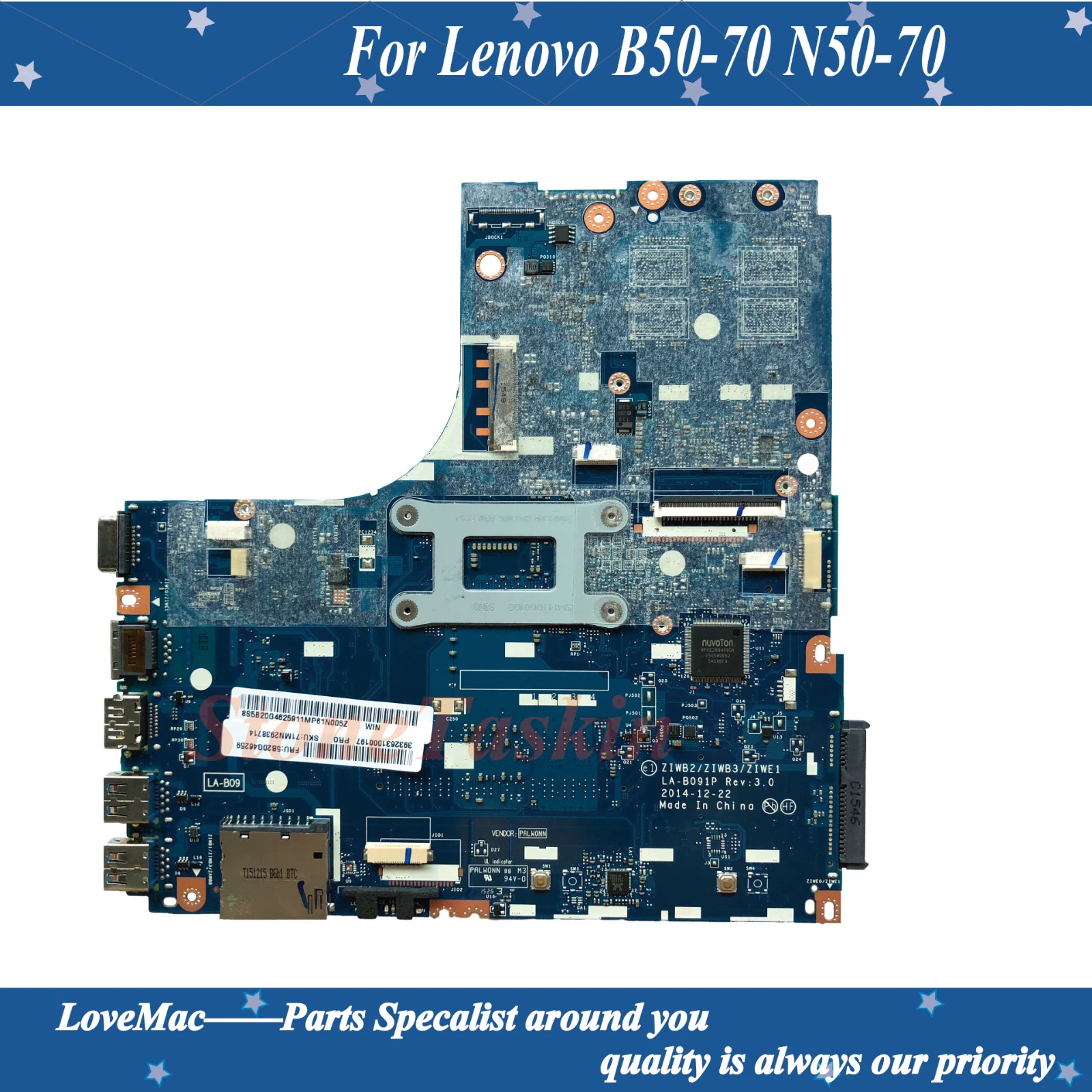 Высокое качество FRU 5B20G46259 для Lenovo B50-70 N50-70 материнская плата ноутбука ZIWB2/ LA-B091P SR1EF