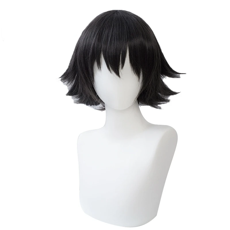 Парик для косплея Edogawa Rampo из аниме бродячие псы черные короткие синтетические
