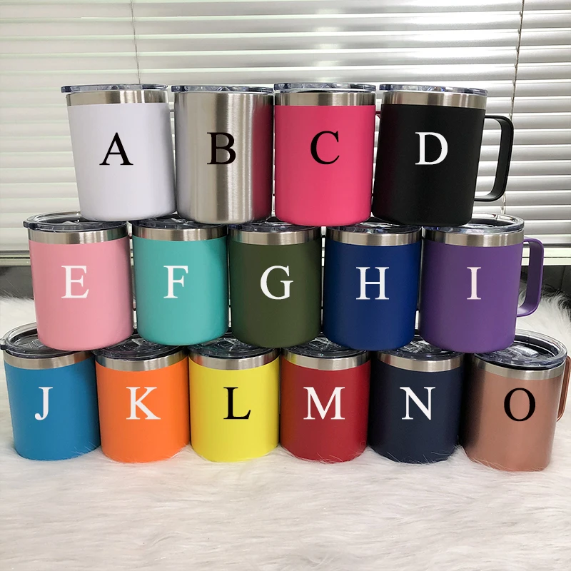 12 унций чашки для кофе с ручкой бутылки водой Нержавеющая сталь двойными