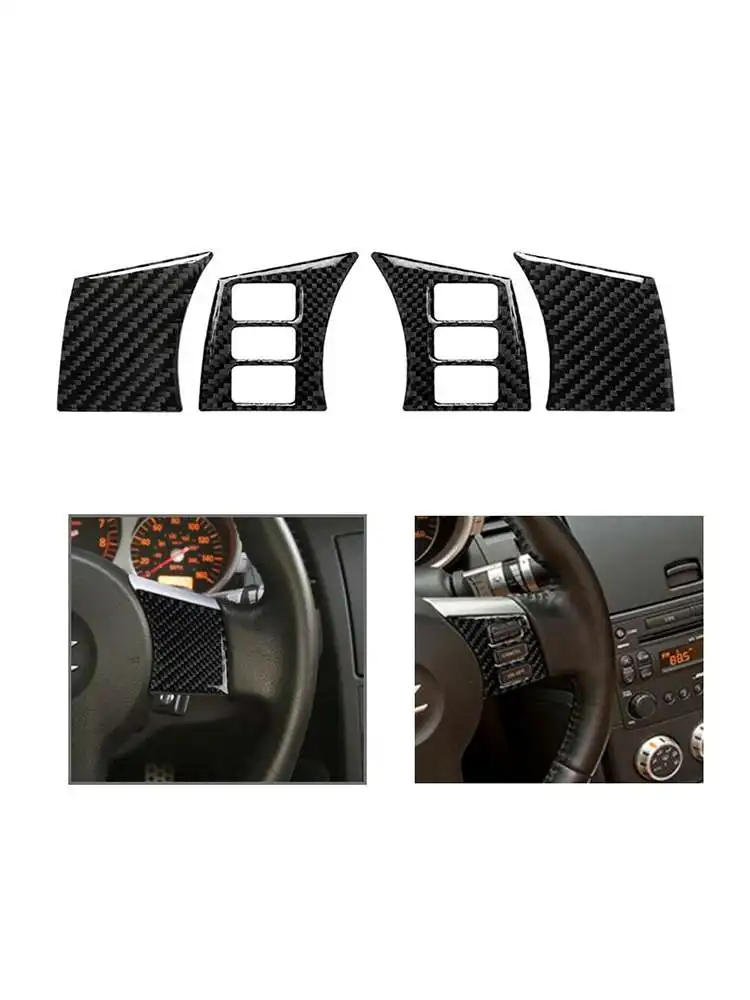 

Steering Wheel Button Decoration Carbon Fiber Sticker For Nissan/nissan 350z