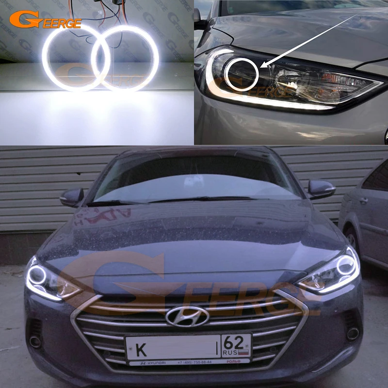 

For Hyundai Elantra Avante AD 2016 2017 2018 Excellent Ultra bright COB led angel eyes halo rings car Accessories