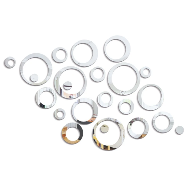 24 шт. акриловая круглая точка DIY зеркальная Настенная Наклейка ТВ фон настенная