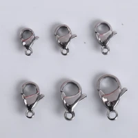 20pcslot stainless steel 91011121315mm lobster clasps hooks connector for diy jewelry findings making supplies