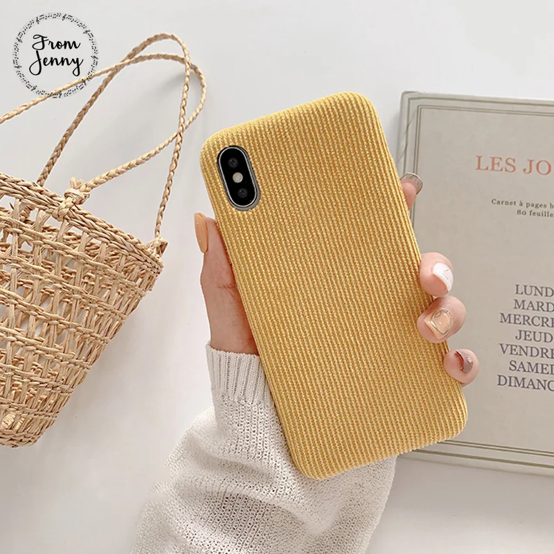 From Jenny однотонный вельветовый для iPhone x xr xs max 6 6s 7 8 плюс простая под мобильный