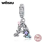 Шарм-подвеска для браслета WOSTU, из серебра 925 пробы, с цирконием