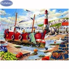 2019 новая Алмазная вышивка Стразы лодка и порт Набор для вышивки крестиком рукоделие мозаика 5D кристаллы алмазы Сделай Сам картина подарок