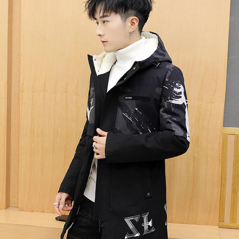 Длинные парки зимняя куртка мужская 2018 новая теплая ветрозащитная Повседневная