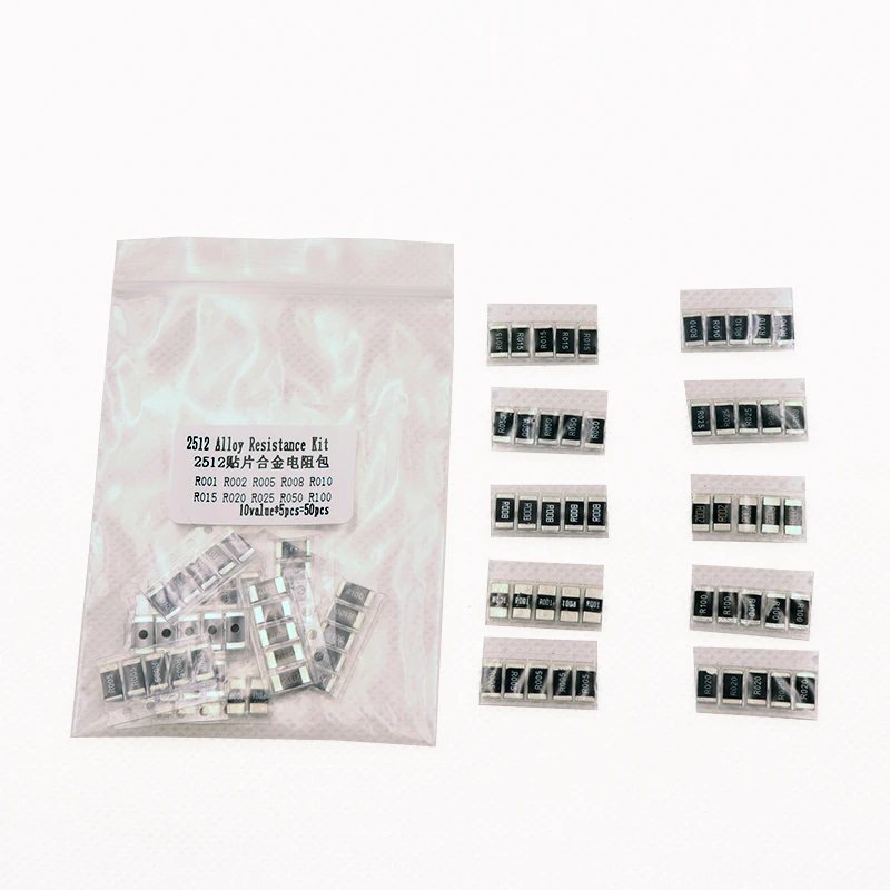 50 шт. сопротивление сплава 2512 SMD 10 kindsx5 = R001 R002 R005 R008 R010 R015 R020 R025 R050 R100|resistor sample|sample