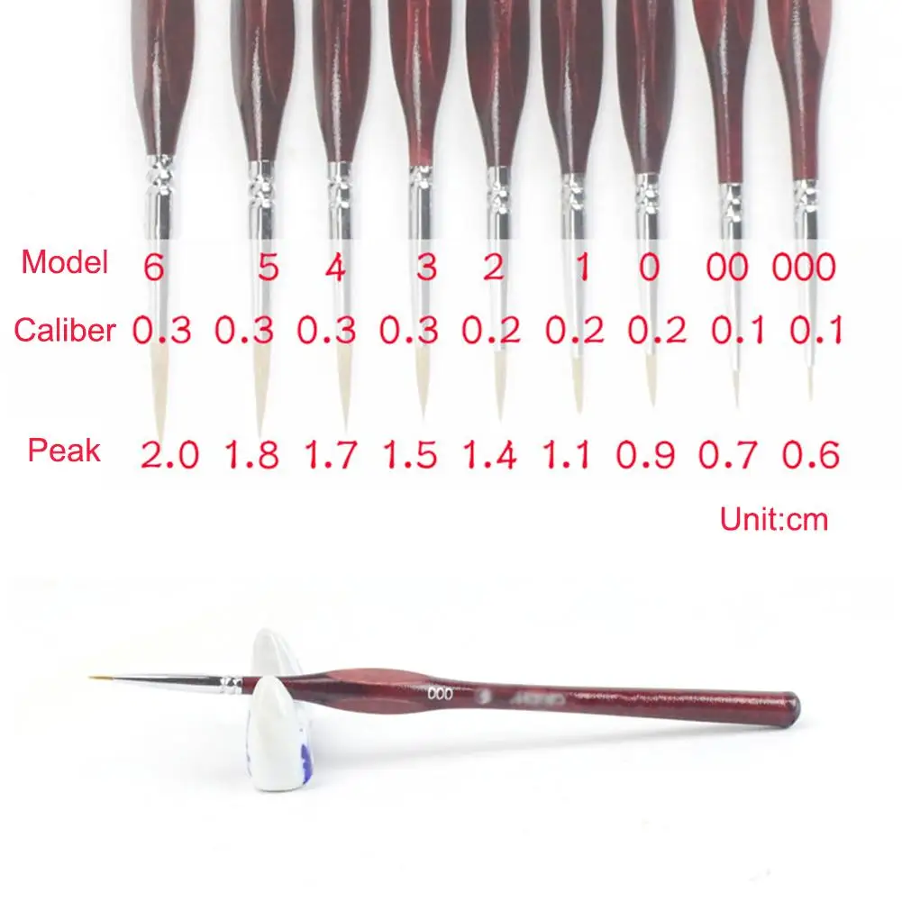 9Pcs Hook Line Pen Hand-Painted Gouache Oil Painting watercolor paint brushes Nail | Канцтовары для офиса и дома