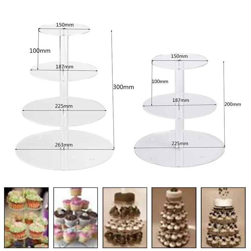 Высококачественная подставка для десерта на день рождения 3/4 слоев акриловая