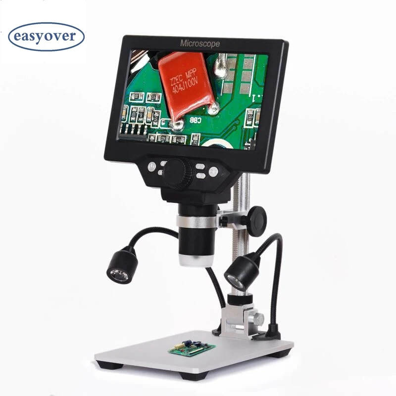 Microscópio Eletrônico Digital Polegada hd Grande Lcd Pcb Placa-mãe Telefone Reparação Lupa Câmera Ferramentas Led Luz Marca 11200x Microscópios