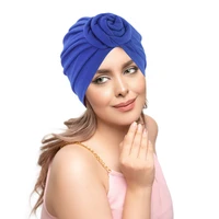 new women soft knotted flower turban beanies twist india hat ladies chemo cap muslim scarf cap headwrap bonnet hair accessories