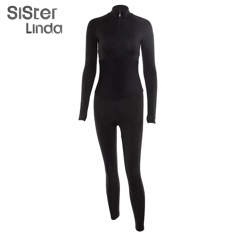 Женский комбинезон для спортзала Sisterlinda лоскутный с высокой талией и длинным