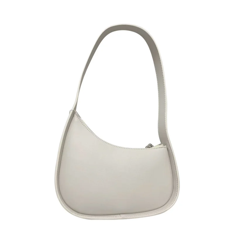 

Leather bag 2021 new trend summer simple irregular half moon armpit women's bag one shoulder handle stick bag