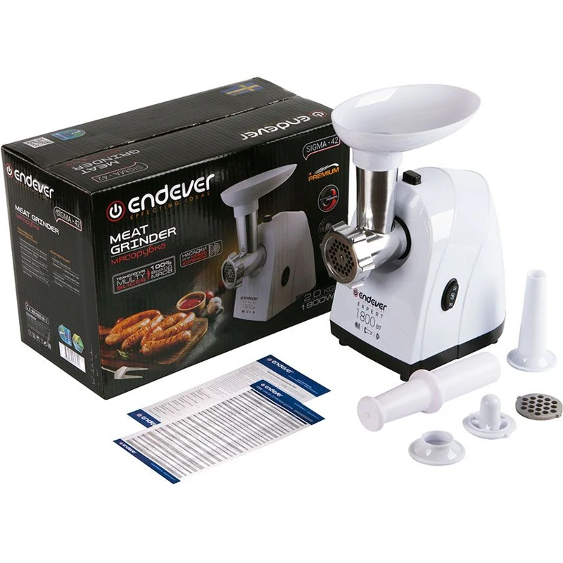 Мясорубка ENDEVER Sigma 42 белый/черный | Бытовая техника