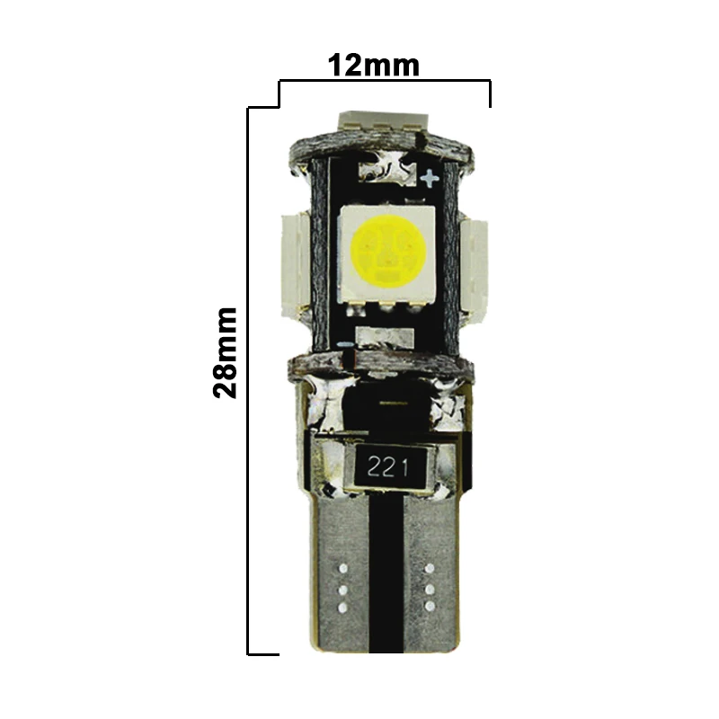 10x T10 LED Canbus автомобильный внутренний свет 5 smd 6000K Клиренс клиновидный боковые
